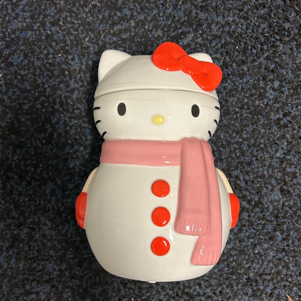 Hello Kitty Snowman Decor with Red and Pink Accents